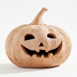 Pottery Barn Terracotta Jack-o-Lantern - Orange - MEDIUM